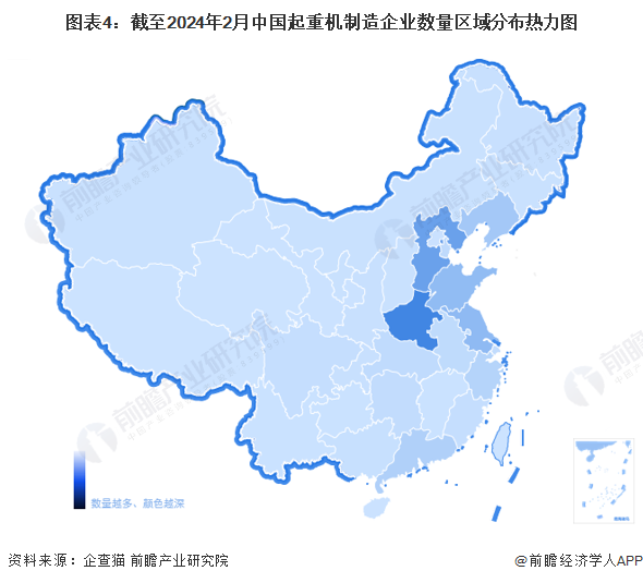 收藏！2024年中国起重机制造企业大数据全景图谱(附企业数量、竞争、投融资等)(图4)