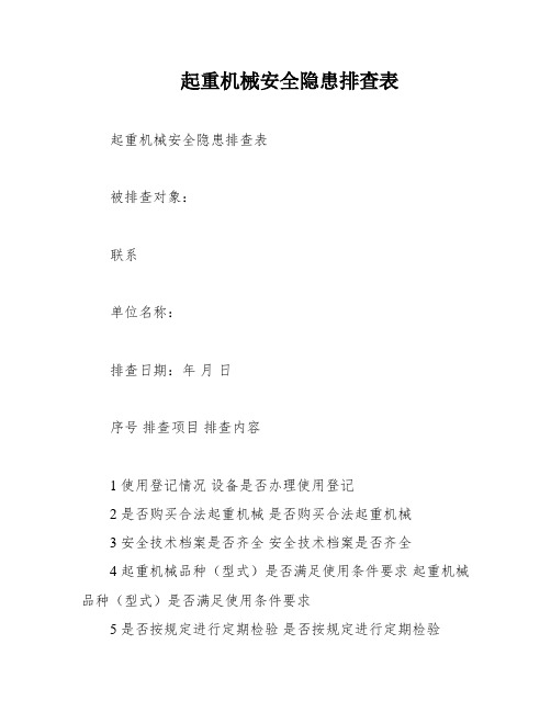 起重机械安全隐患排查表(图2)