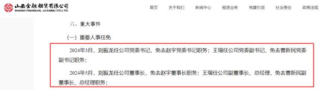 米乐M6：山西金租新任董事长获批！上半年净利润超去年全年(图3)